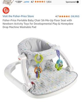 Fisher price portable sit me up baby Floor Seat with newborn activity